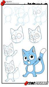 como dibujar a happy de fairy tail http www comodibujar es estilo manga anime gato drawings drawing coloriage shopkins imprimable facile