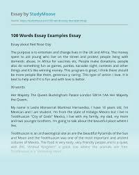 Scroll down to see some examples. 100 Words Essay Examples Free Essay Example