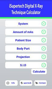 Isupertech App Digital X Ray Technique Calculator