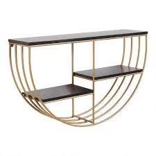 We offer a wide selection of models that can be placed anywhere in your home. Half Round Gold And Black Wall Shelf V1 Black Wall Shelves Wall Shelves Metal Wall Shelves