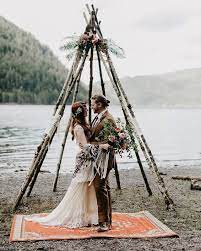 A Few Years Back Jess Weston Were On A Camping Trip And Stumbled Upon Lake Crescent In The Pnw Campsite Wedding Boho Wedding Arch Boho Wedding Inspiration