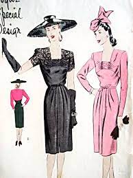 P4474o12 1940s Beautiful Cocktail Party Dress Vogue Special Flattering Fashion Vintage Dress Patterns Vogue Dress