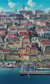 Town With A View Of The Sea Studio Ghibli Art Studio Ghibli Studio Ghibli Movies