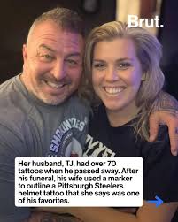 This woman remembered her late husband by removing a portion of his skin  from his corpse and framing one of his tattoos. #Tattoo #Memory #Widow  Credits: @ Angelica Radevski, Save My Ink