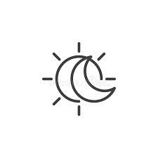 Le 2 juillet 2019, le chili sera le théâtre d'un phénomène naturel unique. Eclipse Avec La Ligne Icone Du Soleil Et De Croissant De Lune Illustration De Vecteur Illustration Du Graphisme Pictogramme 104970800