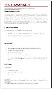 How to write a college resume that gets the interview. Cv Example For Graduate Students Myperfectcv