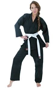 Manus Basic Lightweight Karate Uniform 5oz Black Karate Uniform Martial Arts Women Women Karate