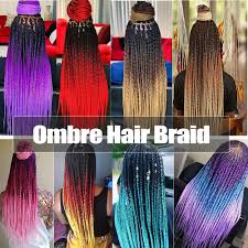 Hanne 3 tone ombre color long curly wig black to blue to purple hair heat resistant synthetic hair wig high density full wigs for women (1b/blue/purple) 4.0 out of 5 stars. Pink Purple Blue Blonde Color Synthetic Jumbo Braids Ombre Braiding Pony Tail Hair Extension White Afro Women Buy At The Price Of 1 92 In Aliexpress Com Imall Com