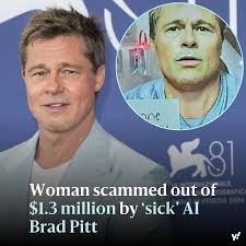 A woman in France has handed more than AUD $1.3 million over to a scammer  pretending to be Brad Pitt, after she was convinced it was the Hollywood  star and that they