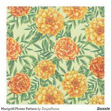 Marigold Flower Pattern Fabric Marigold Flower Flower Colour Pencil Marigold Art