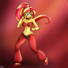 My little pony equestria girls; 1355689 Alternate Hairstyle Artist Novaspark Belly Button Belly Dancer Breasts Clothes Cost Sunset Shimmer My Little Pony Pictures Mlp Equestria Girls