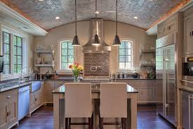 Brick Barrel Vaulted Ceiling Kitchen Kitchen Ceiling Design Kitchen Ceiling Ceiling Design Modern