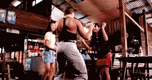 Van damme's feet aren't secured to the mirrors, video director andreas nilsson said, but we had him rigged so that if he would fall off he wouldn't die. Tgi Gif The Bump