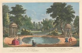 A View of the Grotto & Two Shell Temples in the Gardens of Earl Temple at  Stow, in Buckinghamshire by George Bickham the Elder