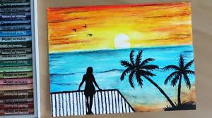 See more ideas about drawing sunset, art, sunset painting. Easy Sunset Scenery In Beach Drawing With Oil Pastel Step By Step Youtube