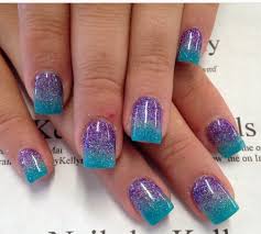 Who else are obsess with blue and purple ombre nails? Blue Purple Ombre Glitter Purple Glitter Nails Purple Ombre Nails Purple Nail Designs