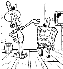 Mewarnai squidward mewarnai gambar spongebob. Coloring Pages For Kids Spongebob And Squidward Cartoon Coloring Coloring Home