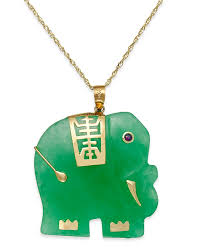 You'll receive email and feed alerts when new items arrive. Macy S Dyed Jade Elephant Pendant Necklace In 14k Gold 25mm Reviews Necklaces Jewelry Watches Macy S
