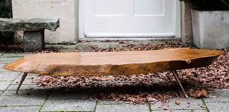 Good quality of tropical woods starts with the correct drying of the wood. Tree Trunk Coffee Table Nakashima Style Schlicht Designmobel
