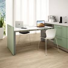 You can collect cables and extension leads on the shelf under the table top, so they're hidden but still close at hand.can be placed in the middle of a room because the back is. How To Create A Home Office With Space Saving Desks Atim