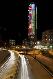 The city's tallest and most brilliant tower offers the best sunsets in the city from its rooftop terrace. Mai Colpatria Tower A Media Facade In The Andes