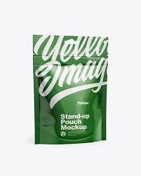 Glossy Stand Up Pouch Mockup Half Side View In Pouch Mockups On Yellow Images Object Mockups Free Psd Mockups Templates Mockup Free Psd Psd Mockup Template
