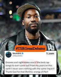 #TSRGreatDebatez: #MeekMills says ‘Dreams and Nightmares’ is one of the best rap songs of all time! Y’all agree? 👀 (📸: @gettyimages) ✍🏾: #TSRStaffLGx