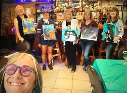 Paint and sip event at Grumpy Jake's