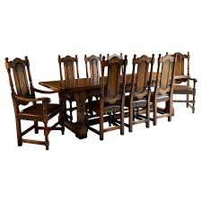 Black oak dining table will fit perfectly with chairs of other contrast colors. Antique Oak Refectory Dining Table And Eight Chairs 19th Century Circa 1890 At 1stdibs