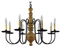 Hamilton Primitive Chandelier Black With Mustard Crackle And No Trim Farmhouse Chandeliers By Country Living Primitives Llc