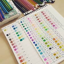 Making My First Colour Chart Colleencoloredpencils Fabercastell Staedtler Gelpens Watercoloredpencils Lunastaedtler Color Chart Gel Pens One Color