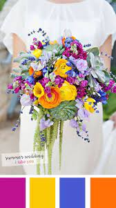 Iris Blue Magenta And Yellow Summer Wedding Colours Itakeyou Co Uk Colours Itake Summer Wedding Colors Wedding Color Palette Summer Bridal Bouquet Summer