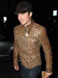 Buy Ian Somerhalder Leather Jacket In 2021 Distressed Leather Jacket Leather Jacket Celebrity Jackets