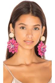 Mercedes Salazar Pasionaria Flower Earrings In Pink Flower Earrings Earrings Oversized Earrings