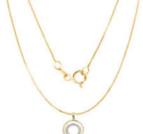 Ladies Circle Of Love Real Genuine Diamond 10kGold Pendant Chain Necklace  Charm
