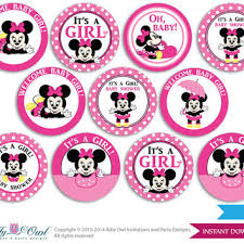Customizable baby shower templates not only include printable round labels. Girl Minnie Mouse Cupcake Toppers For From Aoprintablesforkids On
