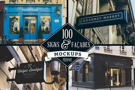 100 Signs Facades Mockups Outdoor Advertising Mockup Sign Mockup Facade