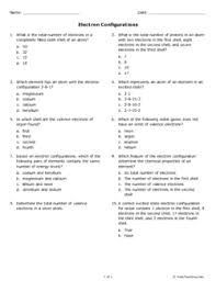 The online electron configurations worksheet above is designed to make. Electron Configurations Grade 10 Free Printable Tests And Worksheets Helpteaching Com