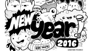 Happy New Year 2016 Download Doodle Printable Doodle