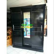 Model lemari pakaian jati 3 pintu. Lemari Pakaian 3 Pintu Geser Sliding Minimalis Ekonomi Cantik Shopee Indonesia