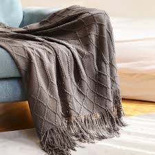 The bounce blanket is a great place to use up those wee, colourful balls! Inya Blankets Tassel Knitted Blanket Office Chunky Knit Throw Blankets Sofa Home Leisure Blanket Blankets Aliexpress