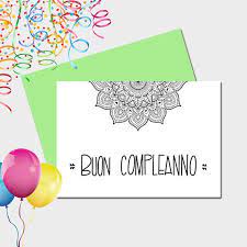 Buon Compleanno Biglietto Stampabile Mandala Buon Compleanno Schede Stampabili Compleanno