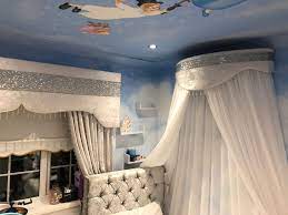 A luxury canopy over the bed. Glitter Boarder Bed Canopy Pelmet Nursery Decor Curtain Pelmet Curtains And Pelmets Home Decor