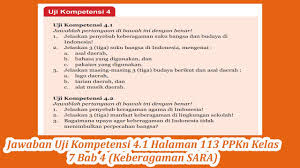 Jawaban Uji Kompetensi 4 1 Halaman 113 Ppkn Kelas 7 Bab 4 Keberagaman Sara Youtube