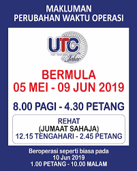 Waktu operasi utc terkini seluruh negara mulai 4 mac 2019. Makluman Perubahan Waktu Pusat Maklumat Rakyat Utc Johor Facebook
