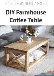 Mar 18 2020 Build The Farmhouse Coffee Table For Under 40 With Just A Drill And A Saw This Is En 2020 Meuble A Fabriquer Soi Meme Projets De Mobilier Deco Maison