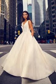 New Paloma Blanca V Neck Ball Gown Wedding Dress With Pockets Style 4825 Ball Gowns Wedding Wedding Dresses Kleinfeld Wedding Dresses