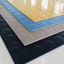 Green Black Yellow Round Buckle Antiskid Plastic Rubber Sheet Pvc Coin Mat Qihang Vinyl Flooring Rolls Pvc Flooring Plastic Sheets