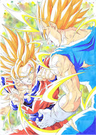 Goku Vs Majin Vegeta Dragon Ball Art Dragon Ball Gt Dragon Ball Z