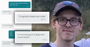 Deliveroo driver 'stole' man's food then called him a 'stupid white  b**tard'